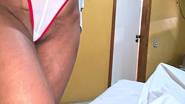 Bareback fucking the skinny brunette