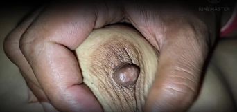 Playing with My Stepsister Boobs When She Was Laying with Me on Bed