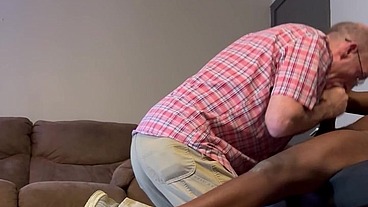 Old White Grandpa sucks young BBC