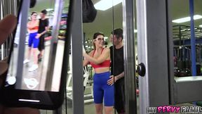 POV fuck with my hot cheating stepsister Michele James in the gym locker room to keep my mouth shut