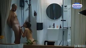 Hot inexperienced couple real plumb in shower, jism on face - hottest XXX!
