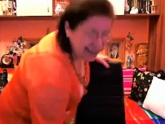 Crazy Grandmother in webcam