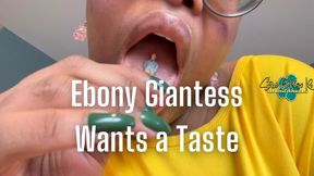 Ebony Giantess Wants a Taste HD MP4 1080p Royal Ro - vore, tiny man figures, belly button fetish, ebony goddess, mouth fetish, ebony ass fetish, tit worship, thong