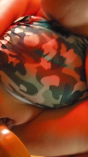 Huge Tits MILF Bouncing on Big Dildo