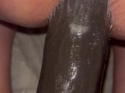 Horny bi male riding big black cock