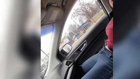 vibrating panties and cock play in the car