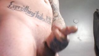 bondage tatted out penis busting a load out