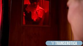 Busty Trans Aphrodite Adams Strap On Fucked By Leya Falcon