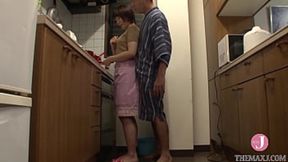 Hot young Japanese wife secretly pleases her father-in-law
