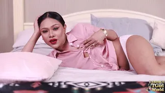 Cute Thai Tgirl Arriya Masturbates in Sexy Lingerie