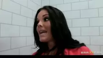 Busty lesbian prisoner makes a new in-mate fuck her pussy & ass - Hot