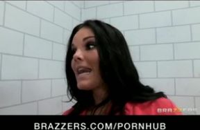 Busty lesbian prisoner makes a new in-mate fuck her pussy & ass - Hot