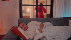 Watched Stepmom Changing Through the Glass Door - She Caught, Seduced Me and Fucked Me