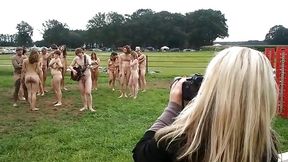 Naked at festival outdoor