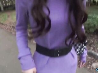 A woman in the rear seat of a vehicle engaged in blowjob with a big weenie