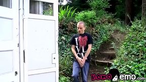 Little emo twink anally rammed in a public restroom