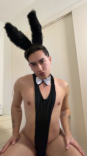 Cute Femboy Bunny Seducing