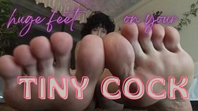 huge feet on your tiny cock