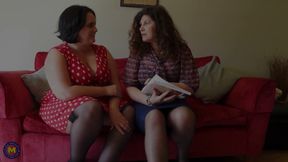 Curvy Mature Friends Sarah Jane &amp; Gilly Sampson Fool Around with Each Other
