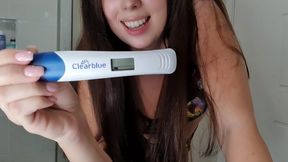 Pregnancy test and dirty talking about being pregnant