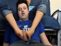 Horny footjob