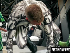 Brian Bonds ass stretched by Ethan Sinns and Dylan Hawks