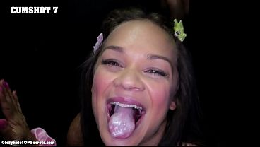 Glory hole girl swallows ten loads in a row