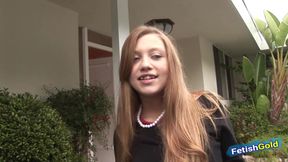 Petite blonde gets pussy destroyed by BBC in her first porn movie