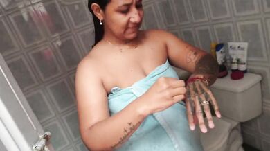 My stepsister filmed me naked in the shower and walked in to finger me till I creamed