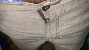 Pissing Outdoor From a Cabin Desperate Male
