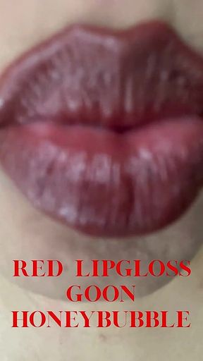Applying Red Lipgloss Lip Fetish, Gooning, Femdom, Findom