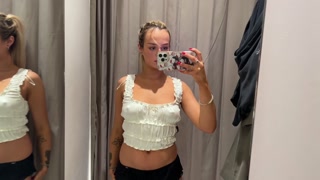 Sexy Costume Try On Haul with Petite Teen Blonde