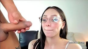 Naughty Nerdy Babe Rides and Bounces on a Huge Cock