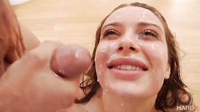 ”Insatiable Lana gets her gorgeous face covered in cum”