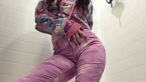 College Girl Pee Pink Jeans