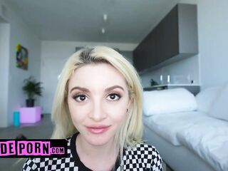 I Made Porn - Petite Slender Golden-haired Lola Fae Takes Her Hawt Lace Panties Off And Sits On Giant Wang