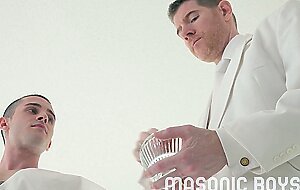 MasonicBoys Sexy suited elder makes bound virgin Oliver James cum