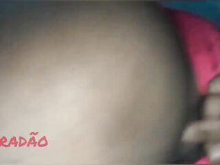 Filling the ebony woman's booty with cum