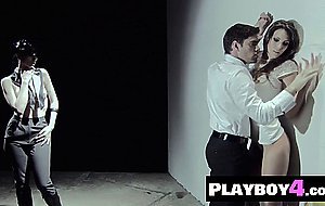 Busty MILF posed and kissed dirty guy in front of her big boobs friend