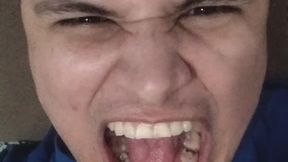 Silly dude doing stupid scary faces and showing my teeth