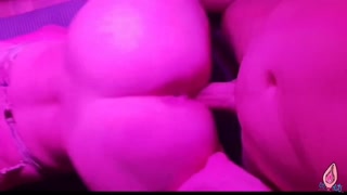 POV: Hot doggy with shiny big ass in the red light