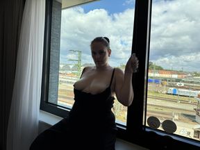 Mega orgasm in the hotel cock in the pussy and fingers in the ass I cum really hard when both holes are stuffed