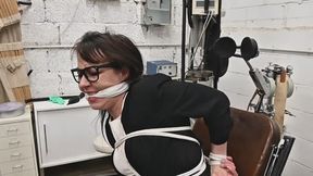 Trapped secretary on the dentist chair