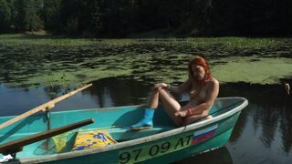 Nika Nut masturbates on a boat and it looks fairly hot