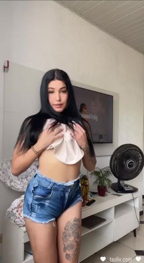 Transgirl Fucks Her Ass And Cum