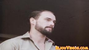 ”Classic homosexual studs butt bang hard in a wild threesome”