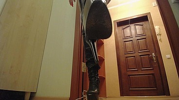 Leather boots worship