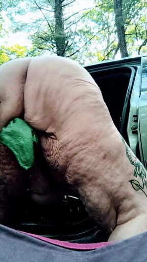 Camping Tramp Asshole Full of Cum Better Wash off in Front of Anyone