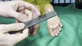Foot Tickling on Girlfriend Face Down – Oil & Comb on Her Soles – Part 1 – HDR