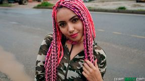 Long-haired mademoiselle Evolet screwed like a cheap hooker